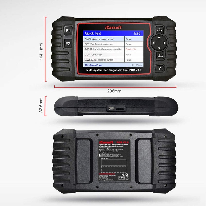 iCarsoft POR V3.0 Diagnostic Tool for Porsche/Cayenne with Auto VIN and Quick Test - Image 4