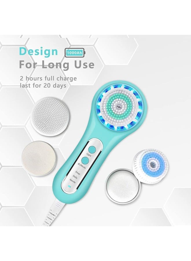 UMICKOO Face Scrubber Exfoliator,Facial Cleansing Brush Rechargeable IPX7 Waterproof with 5 Brush Heads,Electric Face Spin Brush for Exfoliating, Massaging and Deep Cleansing - Image 5