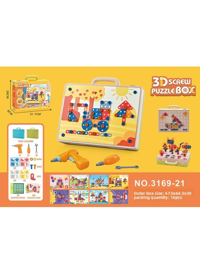 Children's 3D Gear Screw Puzzle Detachable Assembly Combination Electric Drill Twist Screw Puzzle Toy-Color:3169-20 - Image 3
