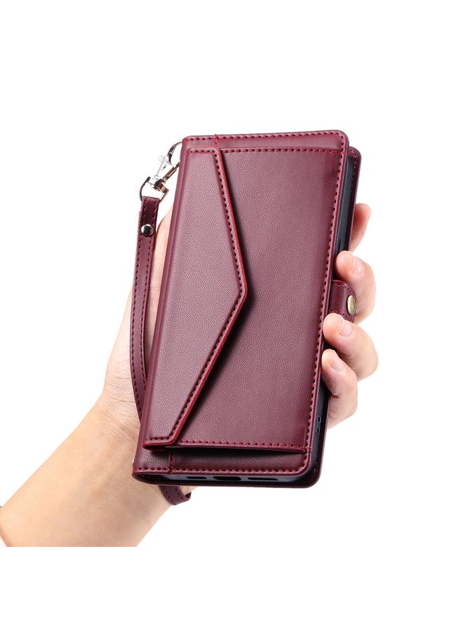 S-TOP Case For Motorola Edge 50 Neo Wallet Multi-card Slot Leather Phone Case with Lanyard - Image 5