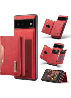 Case Compatible with Google Pixel 7, Double Magnetic Clasp Zipper Purse PU Leather Wallet Case with Credit Card Slot Holder Back Flip Cover for Google Pixel 7