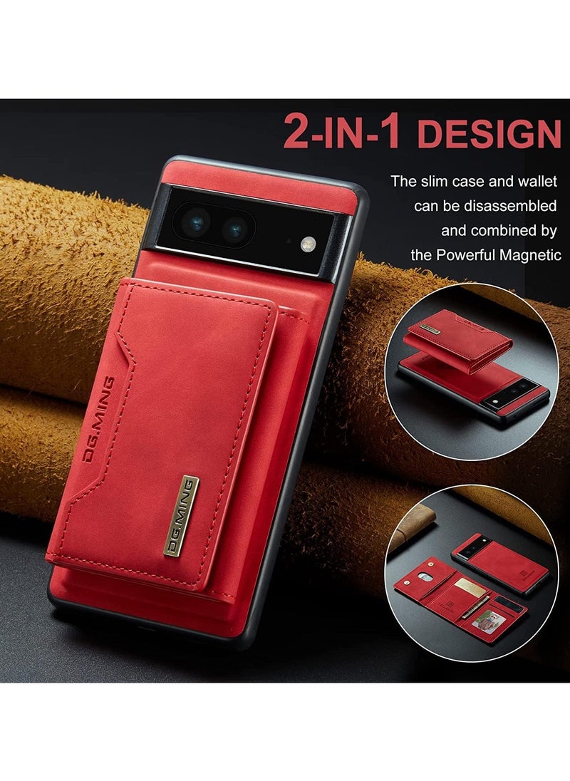 General - Case Compatible with Google Pixel 7, Double Magnetic Clasp Zipper Purse PU Leather Wallet Case with Credit Card Slot Holder Back Flip Cover for Google Pixel 7 - Image 1