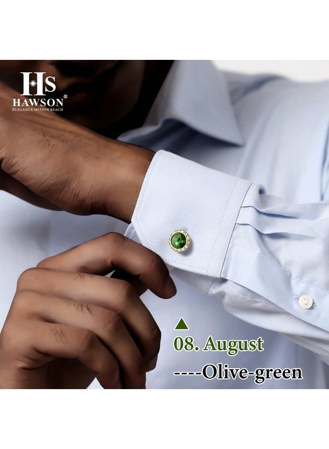 هاوسن أزرار أكمام على شكل حجر الميلاد للرجال، قميص رسمي لامع من الذهب عيار 18 قيراطًا وإكسسوارات قميص سهرة، هدايا عيد الميلاد والكريسماس وحفلات الزفاف - Image 2