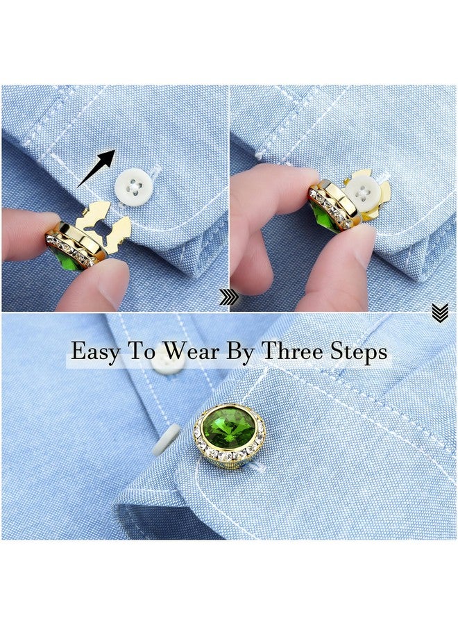 هاوسن أزرار أكمام على شكل حجر الميلاد للرجال، قميص رسمي لامع من الذهب عيار 18 قيراطًا وإكسسوارات قميص سهرة، هدايا عيد الميلاد والكريسماس وحفلات الزفاف - Image 4