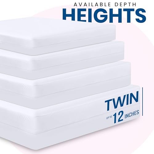 Utopia Bedding Premium Waterproof Bed Bug Mattress Cover, Twin Zippered Mattress Protector, 12 Inches Deep, Dust Mite Proof 6-Sided Mattress Encasement for Bed - Image 2