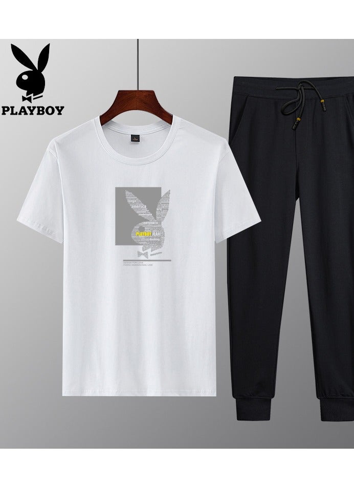 PLAYBOY Men's Casual Summer Short Sleeved Sports Set  - Image 1