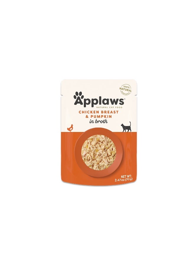 Applaws Chicken Breast with Pumpkin in Broth 70 g Wet Food for Cats Applaws Pouch  - Image 2