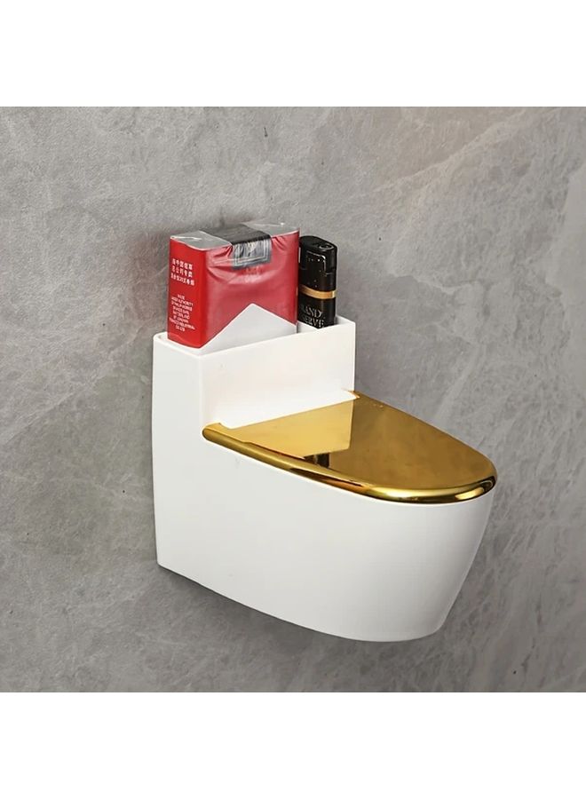 Golden Ashtray Windproof Dustproof Thickened Design Modern Bathroom Living Room Decor Gift - Image 4