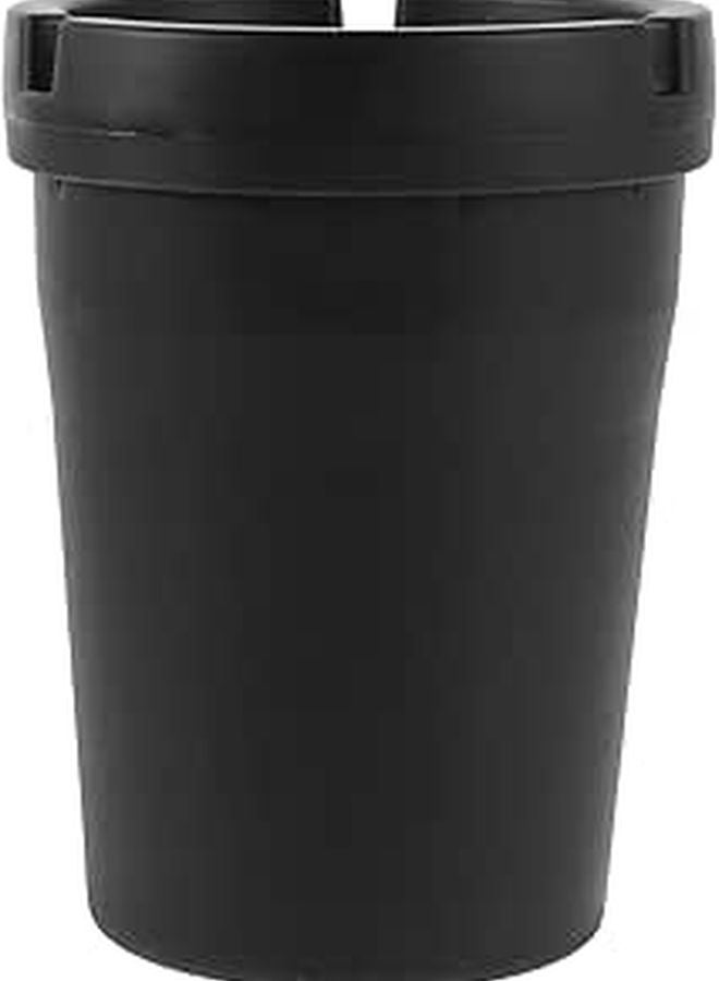 Portable Auto Ashtray Leakproof Plastic Car Cigarette Disposal Can Fits Cup Holder Black - Image 1