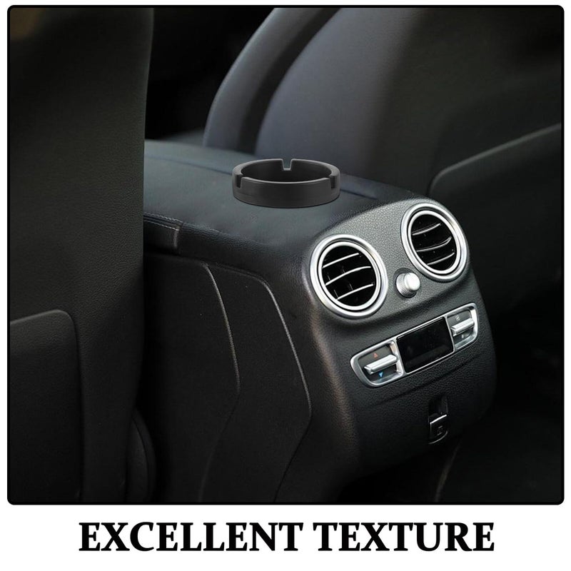 Portable Auto Ashtray Leakproof Plastic Car Cigarette Disposal Can Fits Cup Holder Black - Image 4
