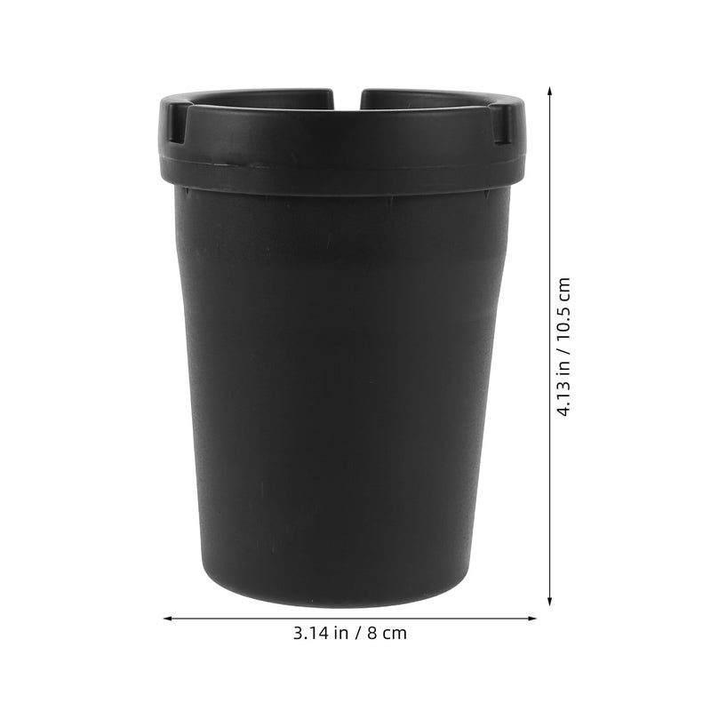 Portable Auto Ashtray Leakproof Plastic Car Cigarette Disposal Can Fits Cup Holder Black - Image 3