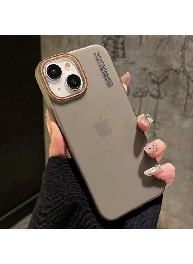 Gurrs Apple Iphone 15 Case Full Coverage Ultra-thin Matte Semi-transparent Anti-drop Hard Shell Minimalist Stylish Color Block Foggy Night Black - Image 1