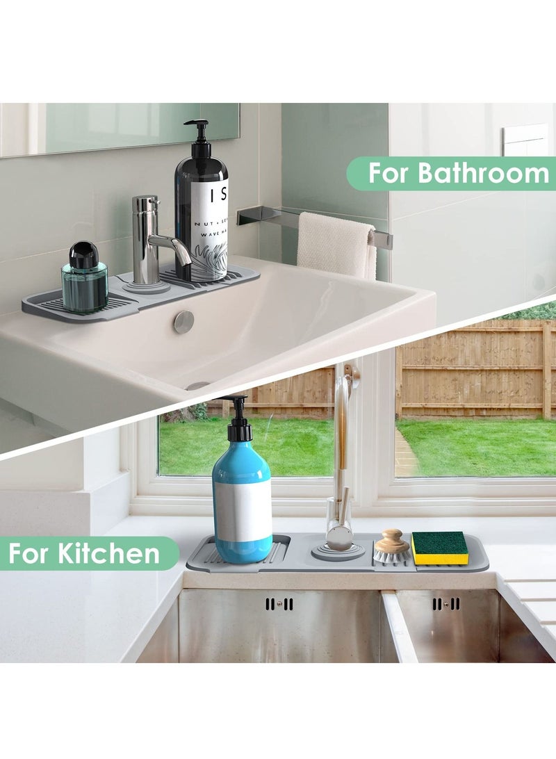 Excefore حصيرة صنبور سيليكون، صينية لجذب القطرات من مقبض الصنبور، واقي تنقيط لحماية المطبخ، الحمام، حصيرة الحوض، حصيرة تجفيف الأطباق، حامل الإسفنجة - Image 5