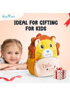 Blue Tree blue tree Cute Kids Backpack Toddler Bag Plush Animal Cartoon Mini Travel Bag for Baby Girl Boy 1-6 Years, Ideal for Gifting for Kids (Lion)  - Image 2