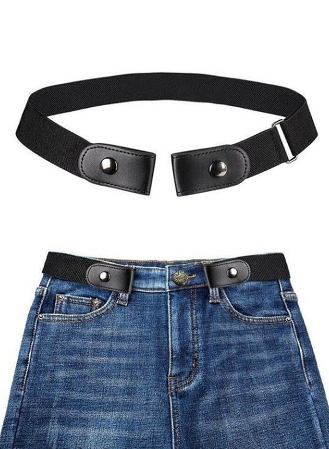 Buckleless Elastic Invisible Belt For Men And Women | Invisible Elastic Belt For Jeans With Buckle | Invisible Seamless Elastic Belt For Lazy Pants | Elastic Waist Belt For Jeans, Black, Unisex  - Image 1