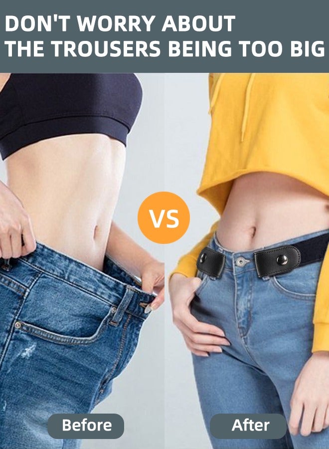 Buckleless Elastic Invisible Belt For Men And Women | Invisible Elastic Belt For Jeans With Buckle | Invisible Seamless Elastic Belt For Lazy Pants | Elastic Waist Belt For Jeans, Black, Unisex  - Image 3