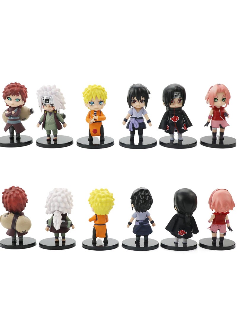 12 pc Mini NARUTO Figure Sasuke Kakashi Itachi Gaara Jiraiya Q Verison Figurine 7-8cm Wholesale PVC Model Toys - Image 4
