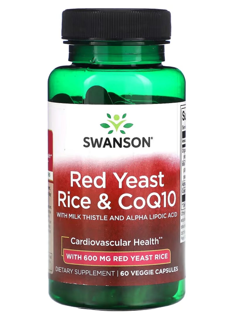 Swanson, Red Yeast Rice and Coenzyme Q10 with Milk Thistle and Alpha Lipoic Acid, 60 Veggie Capsules