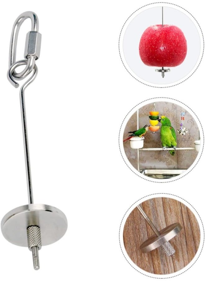 Generic - 3 Pcs Bird Feeder Bird Hanging Vegetable Outdoor Toy Bird Fruit Feeder Vegetable Holder for Bird Parakeet Food Stick Outside Toys Bird Cage Stainless Steel Small Animals Parrot - Image 1