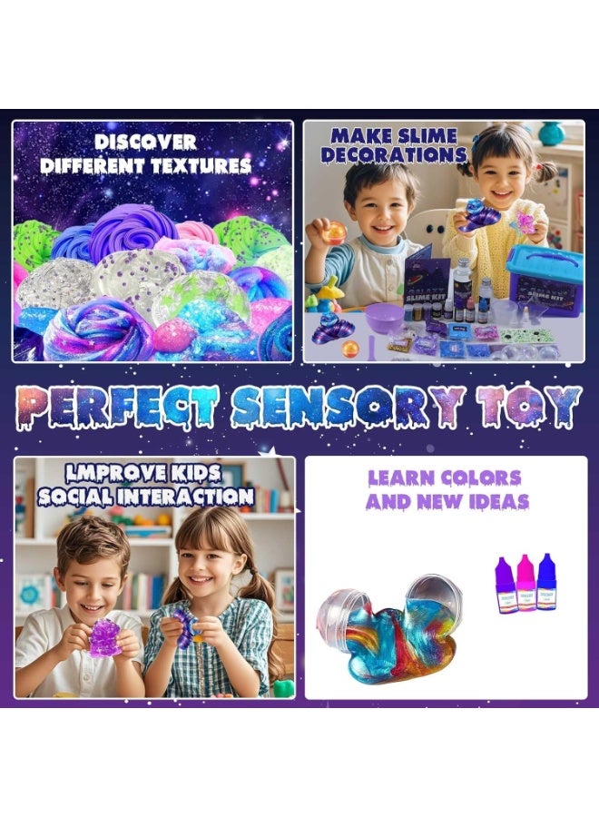 توهج في الظلام DIY للأطفال,سليم كيت جعل الزبدة,سليم صنع مجموعة فلوفي وسحابة سليم, هدية عيد ميلاد الفنون والحرف المرحة للبنات والفتيان - Image 3