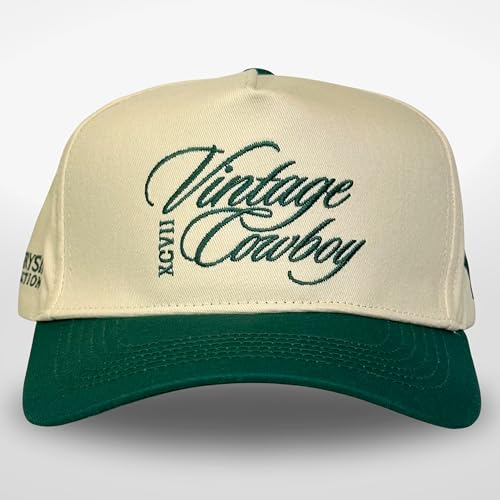CITRUSY Vintage Western Trucker Hat | Men & Women | Embroidered Trendy Caps | Country Cute Hats for Cowgirls & Cowboys | Camo Denim Cotton Styles | Snapback Hat (Vintage Cowboy | Green) - Image 2