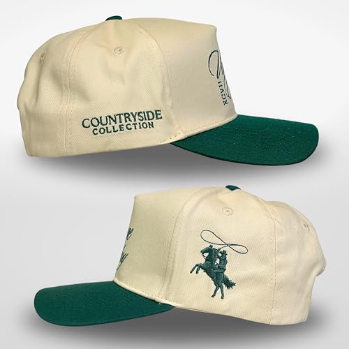 CITRUSY Vintage Western Trucker Hat | Men & Women | Embroidered Trendy Caps | Country Cute Hats for Cowgirls & Cowboys | Camo Denim Cotton Styles | Snapback Hat (Vintage Cowboy | Green) - Image 3