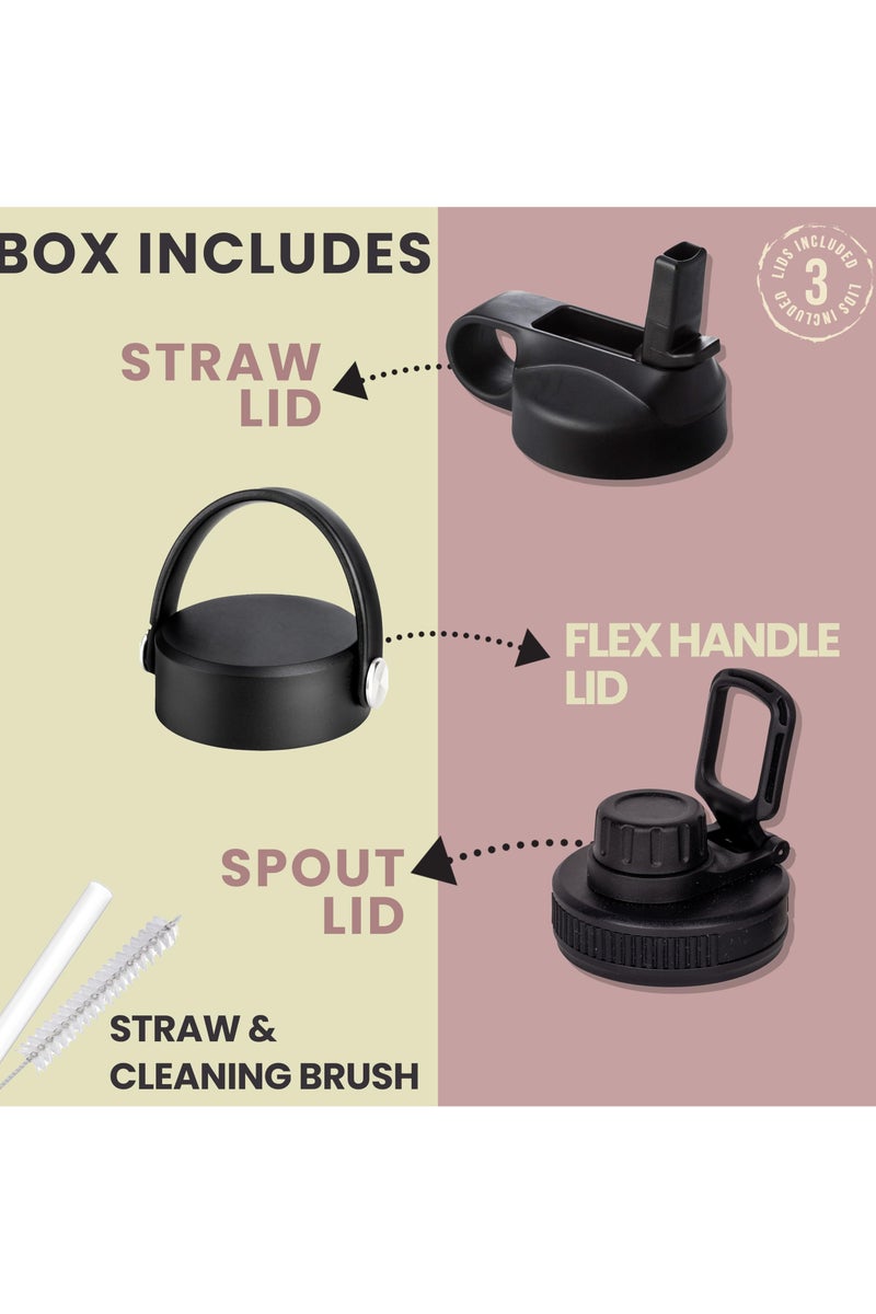 S2C 1200Ml Insulated Water Bottle With 3 Lids, Double Wall,Leak Proof, Stainless Steel Water Bottle With Straw Water Bottle For Gym, Water Bottle Thermos Flask For Hot Water Bottle (Sea Green) - Image 5