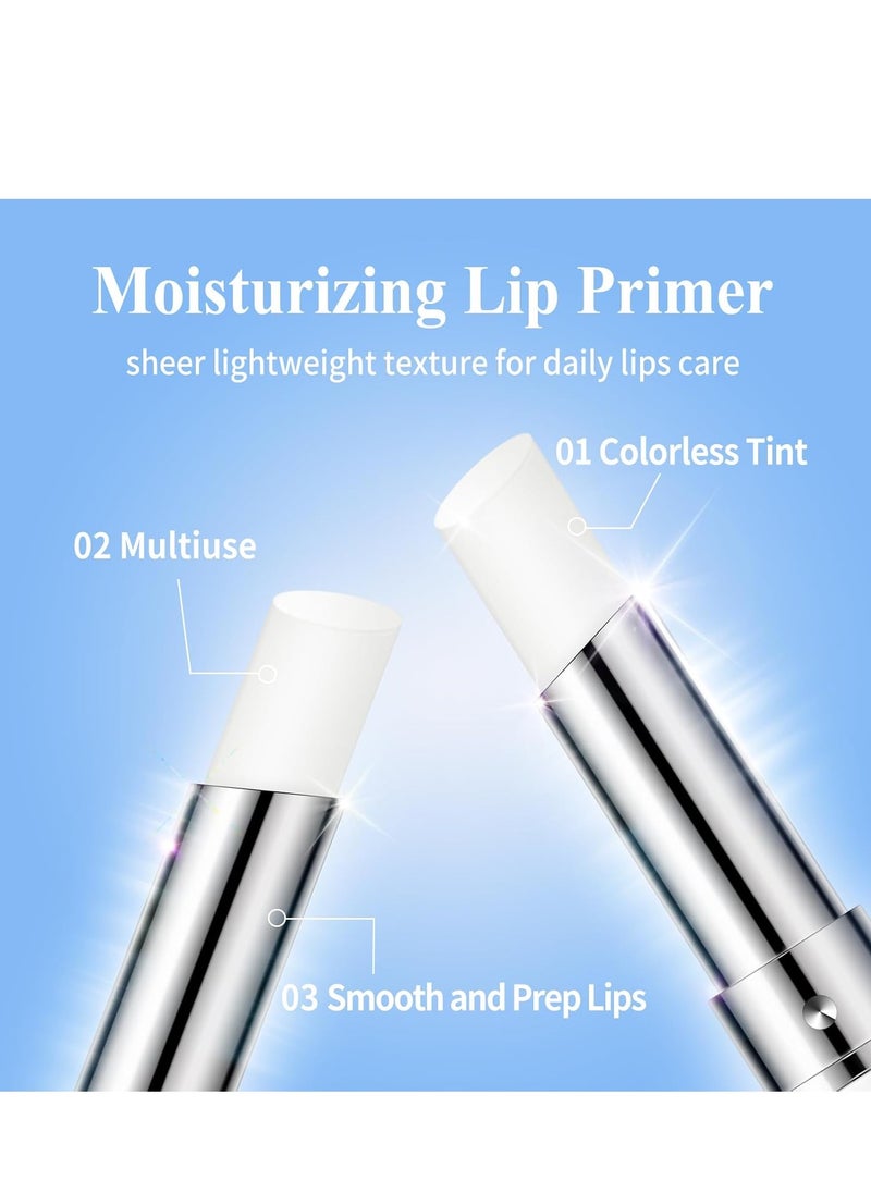 KYDA KYDA 2 Pcs Lip Primer, Colorless Tint, Smoothes and Refines Lips, Moisturizing Primer for Lips, Sheer Lightweight Lip Base, Lipstick Primer & Daily Lips Balm  - Image 2