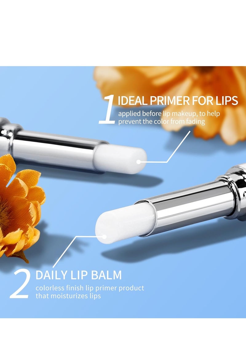 KYDA KYDA 2 Pcs Lip Primer, Colorless Tint, Smoothes and Refines Lips, Moisturizing Primer for Lips, Sheer Lightweight Lip Base, Lipstick Primer & Daily Lips Balm  - Image 3