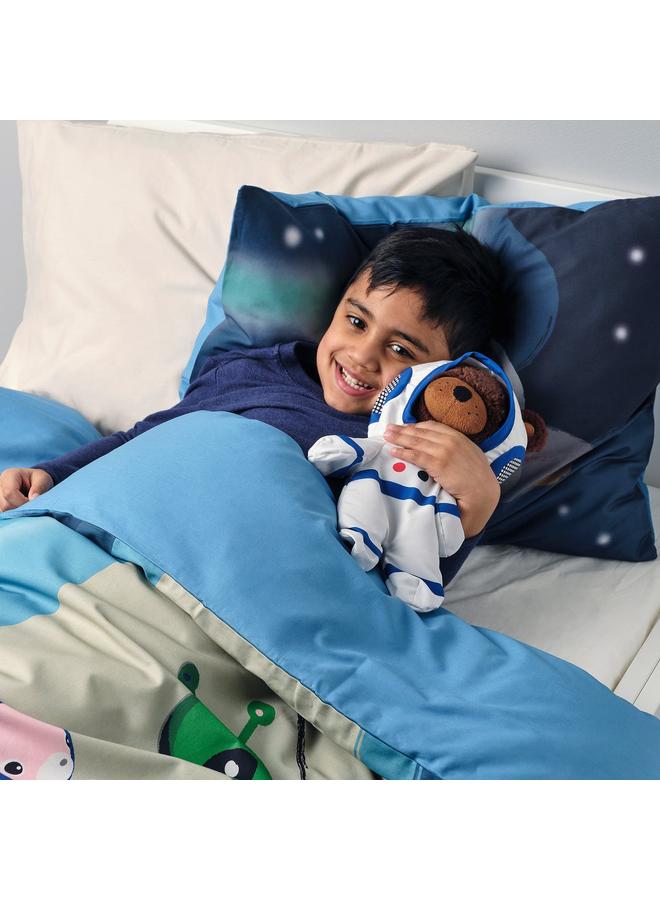 erorex Duvet cover and pillowcase, space/blue, 150x200/50x80 cm - Image 5