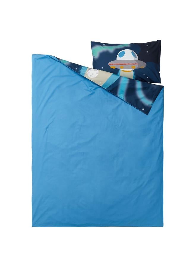erorex Duvet cover and pillowcase, space/blue, 150x200/50x80 cm - Image 3