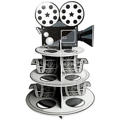 Fun Express Movie Projector and Reel Cupcake Stand - 3 Tiers - Party Supplies - Image 4