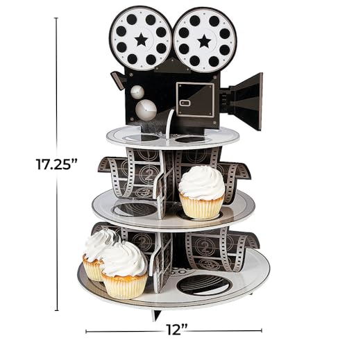 Fun Express Movie Projector and Reel Cupcake Stand - 3 Tiers - Party Supplies - Image 3