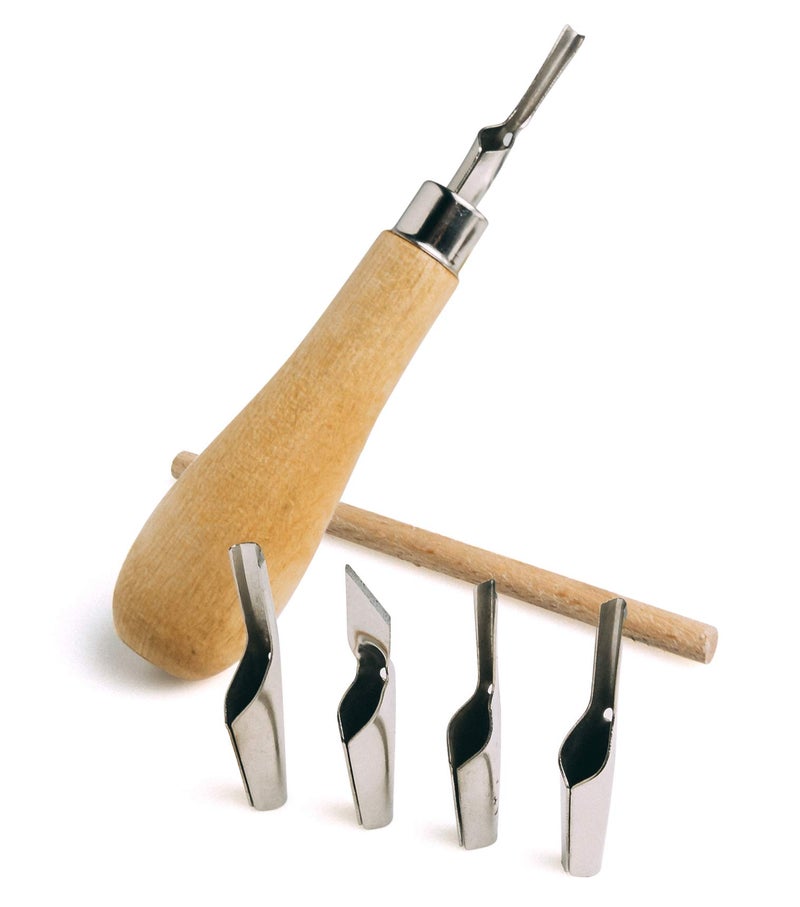 Bastex 5 in 1 Linoleum Cutter Tools. 5 Blade Set for Lino Cutting, Linograph Printmaking Stamp. Great Cutters for Rubber Stamps, DIY Carving, Blocks, Sculpting and More. - Image 1