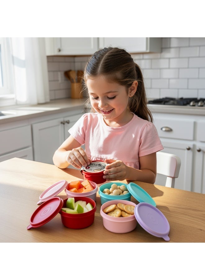 إيكو بلاست طقم علب حفظ طعام بلاستيك ميني بغطاء محكم متعدد الاغراض - طقم من 4 قطع - متعدد الالوان - 0.28  لتر - Image 1