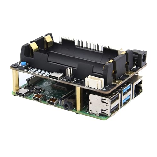 Geekworm for Raspberry Pi UPS, X728 (Max 5.1V 6A) UPS & Power Management Board with AC Power Loss Detection|Auto Power On|Safe Shutdown|Battery Capacity Reading|Low Battery Auto Shutdown|Buzzer - Image 1