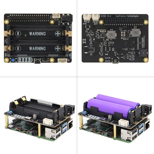 Geekworm for Raspberry Pi UPS, X728 (Max 5.1V 6A) UPS & Power Management Board with AC Power Loss Detection|Auto Power On|Safe Shutdown|Battery Capacity Reading|Low Battery Auto Shutdown|Buzzer - Image 4