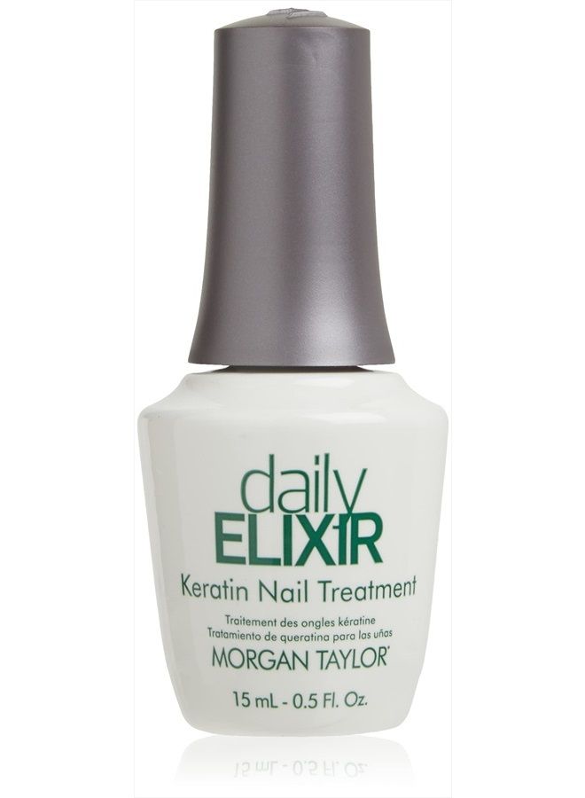 Morgan Taylor Daily Elixir Keratin Treatment, Base Coat For Nails, Long Lasting Nail Polish, Strengthening Base Coat, 0.5 oz. - Image 1