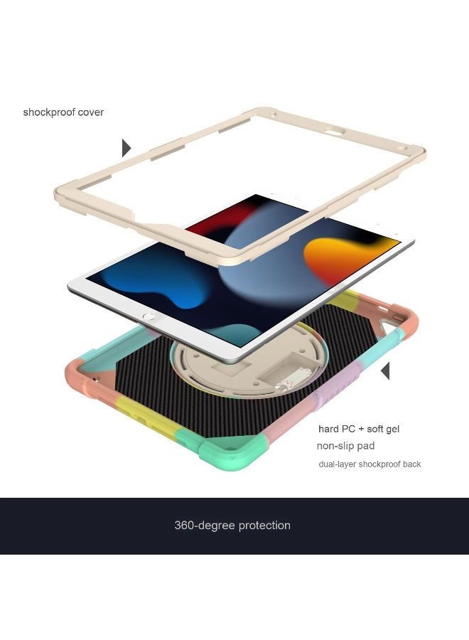 NIBEMINENT Case for ipad 9th/8th/7th Generation 10.2'' Heavy Duty Screen Protector 360° Rotating Stand Handle Pencil Holder Shockproof Drop Protection Shoulder/Hand Strap Durable Kids-Friendly  - Image 4