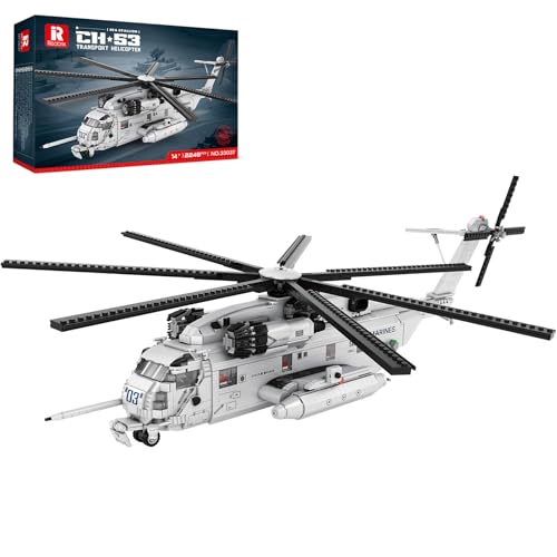 Reobrix CH53 Helicopter Building Set 33037 Military Transport Helicopter Toy Aircraft Model Kit for Men Ideal Airplane Toy Gifts for Boys Kids 14 Adults and Military Fans - Image 1