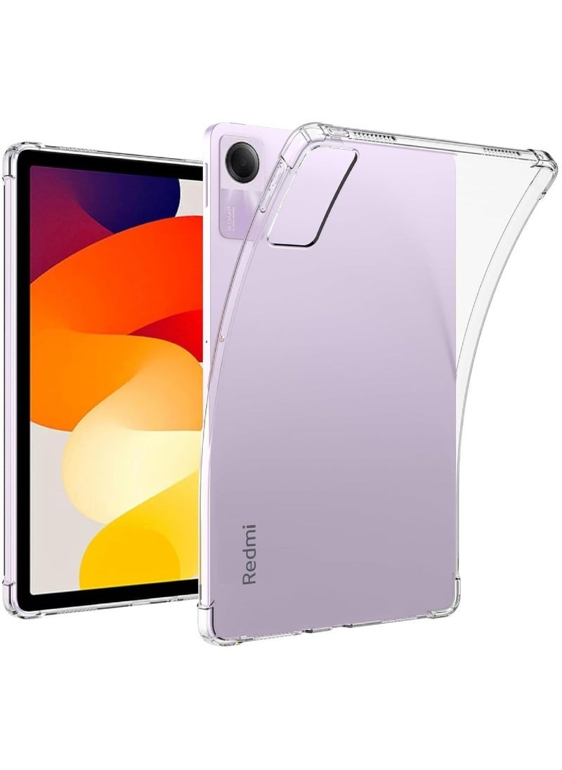 كابتن تيك متوافق مع حافظة Xiaomi Redmi Pad SE الشفافة مقاس 11 بوصة - إصدار 2023، غطاء مرن مقاوم للصدمات وغطاء حماية شفاف من مادة TPU لهاتف REDMIPAD SE - Image 1