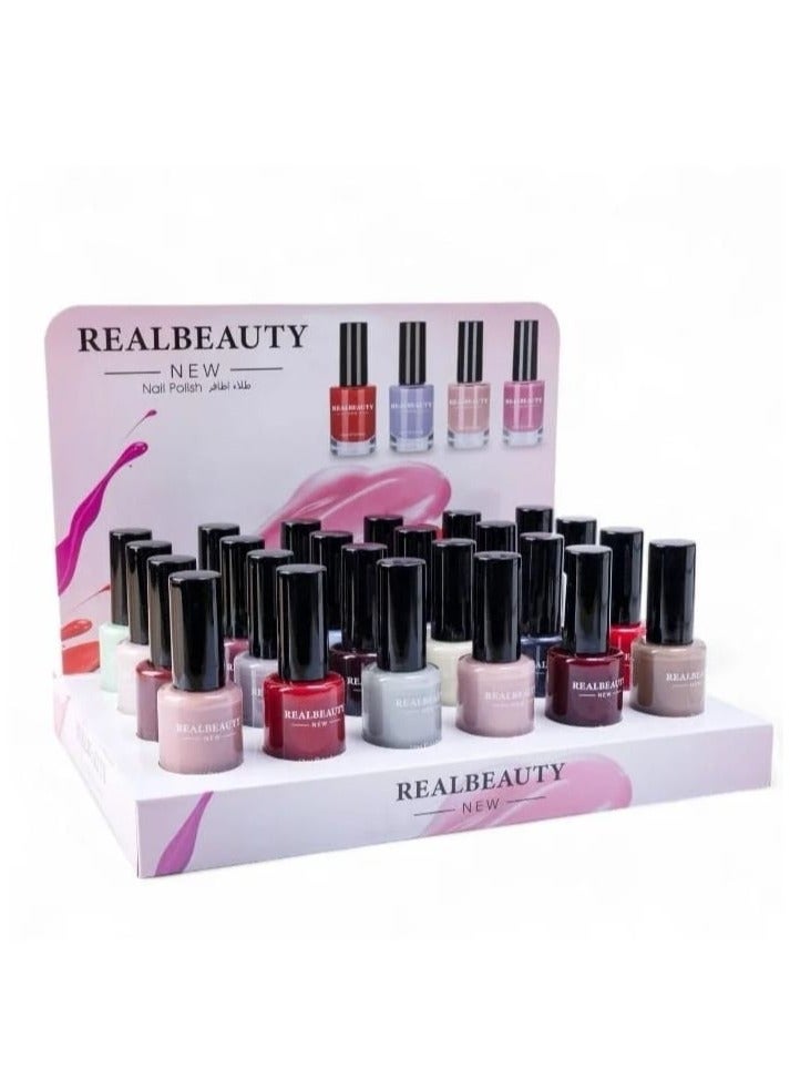 REAL BEAUTY 24-Piece Nail Polish Set Multicolour - Image 3
