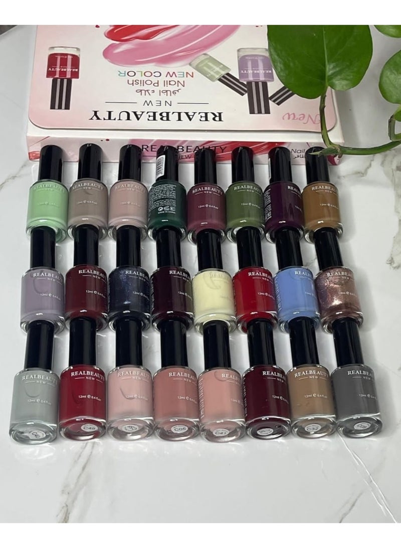 REAL BEAUTY 24-Piece Nail Polish Set Multicolour - Image 2