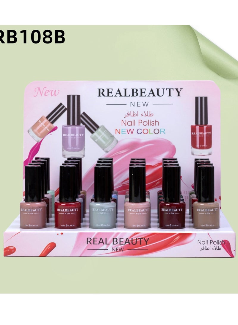 REAL BEAUTY 24-Piece Nail Polish Set Multicolour - Image 5