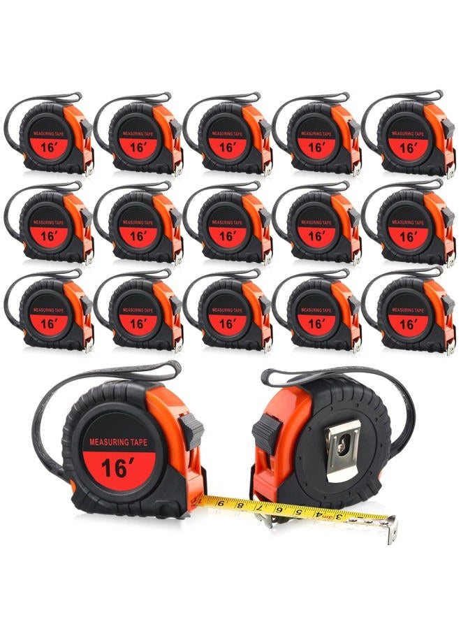 Yunsailing 15 Pack Tape Measure Bulk 16 Feet Retractable Measuring Tape Small Measure Easy Read with Fractions 1/8 Measurement(Orange) - Image 1
