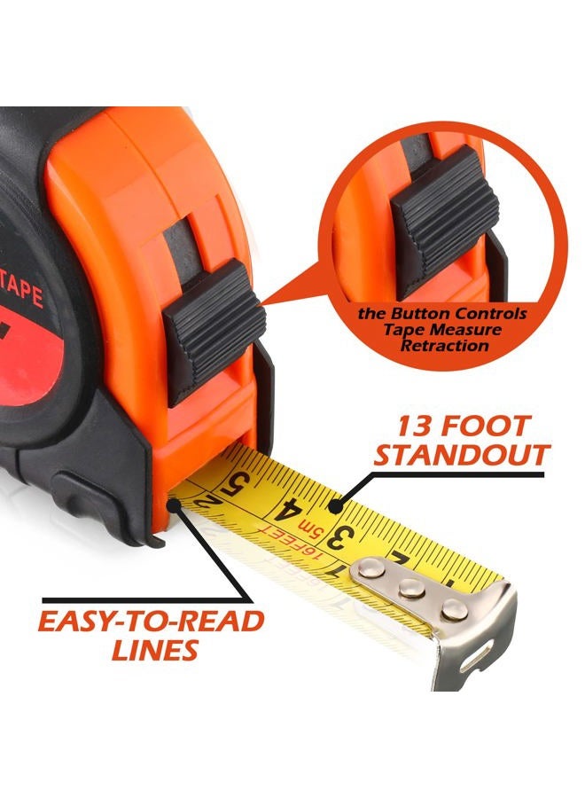 Yunsailing 15 Pack Tape Measure Bulk 16 Feet Retractable Measuring Tape Small Measure Easy Read with Fractions 1/8 Measurement(Orange) - Image 3