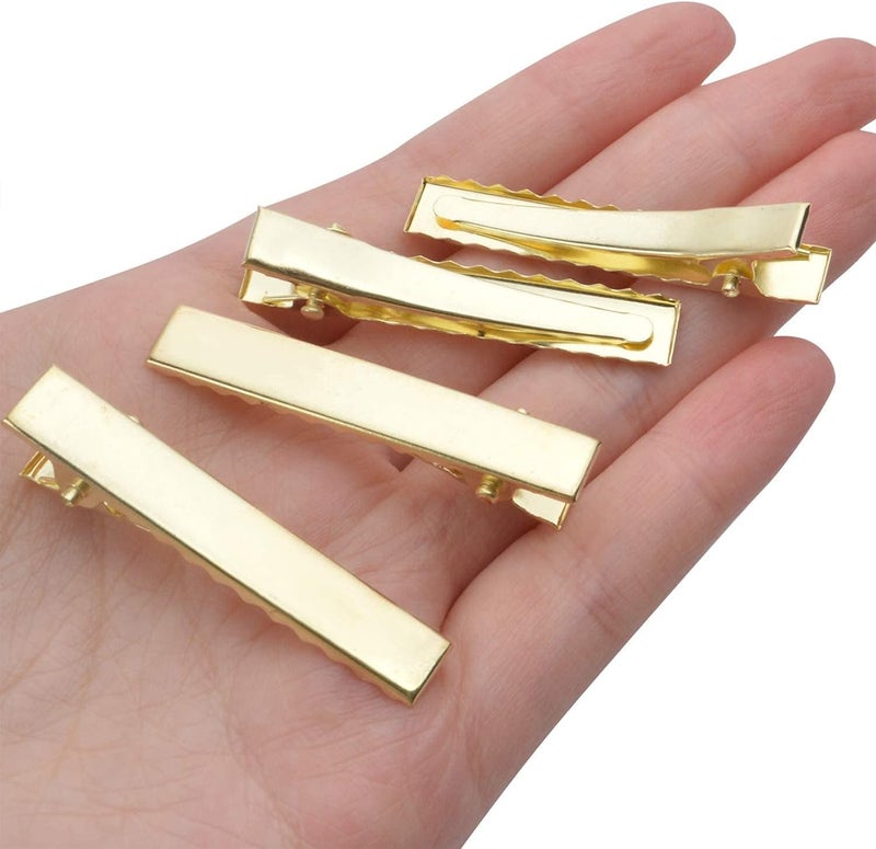 NEOBABY مشابك شعر تمساح عادية من | إكسسوارات تصفيف الشعر للفتيات والنساء (عبوة من 50 قطعة، ذهبي 4 سم) - Image 5