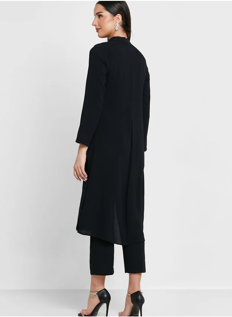 Khizana Shimmer Trim Detail Tunic & Pant Set