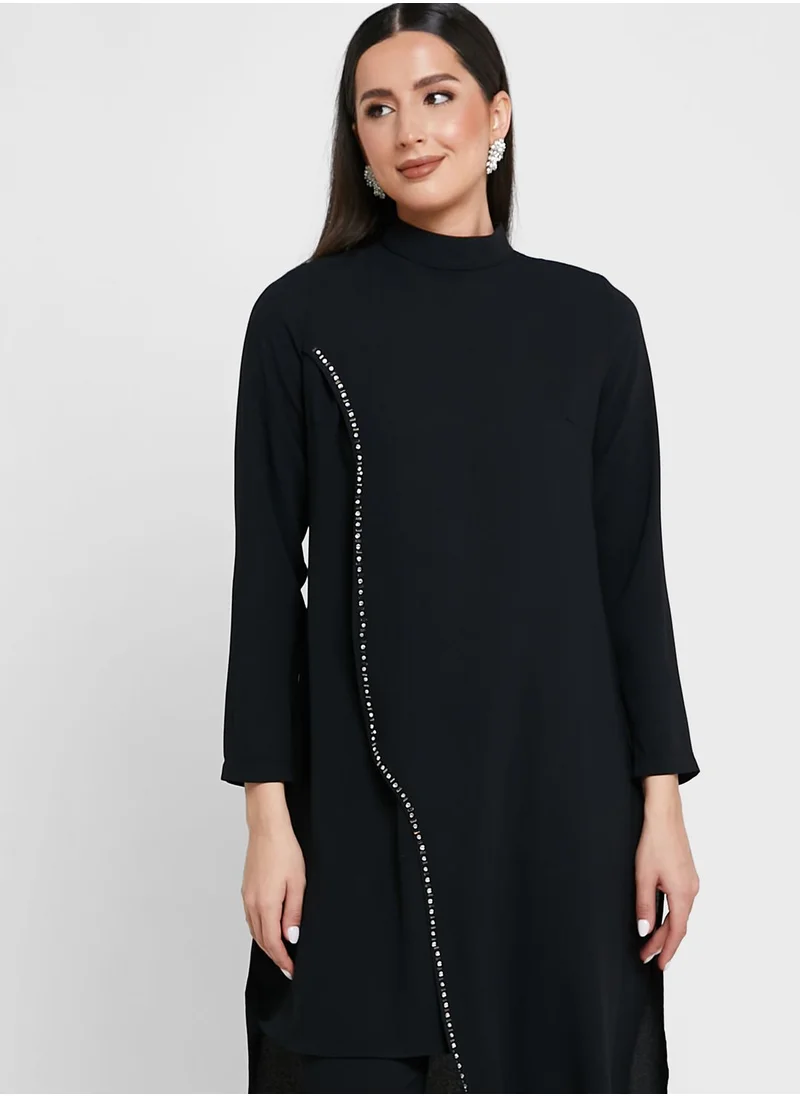 Khizana Shimmer Trim Detail Tunic & Pant Set