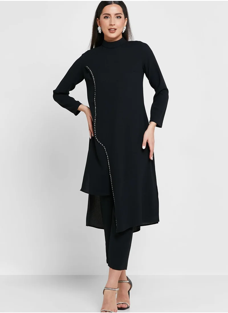 Khizana Shimmer Trim Detail Tunic & Pant Set